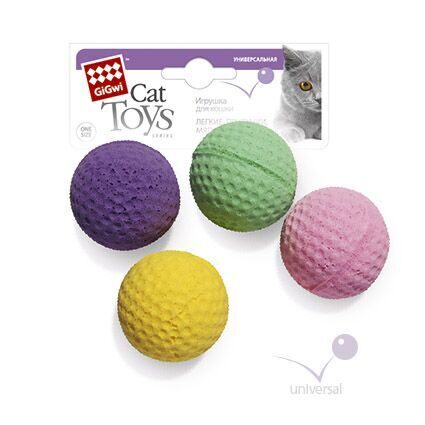 75294 Игрушка для кошек Четыре мячика 8см, серия CATCH & SCRATCH