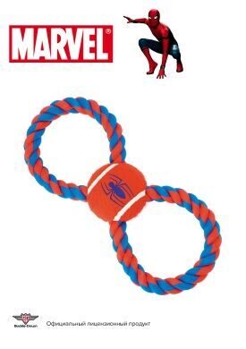 Buckle-Down игрушка для собак мячик на веревке "Человек-паук" цвет красный 29см
