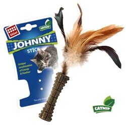 Игрушка для кошек Спрессованная кошачья мята с перьями 8см, серия JOHNNY STICK
